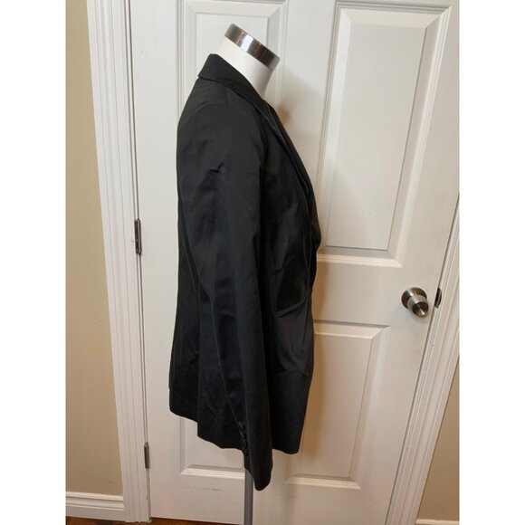 Rebecca Taylor Black Ottoman Ruched Blazer, Size 8, NWT $550 - Picture 3 of 7